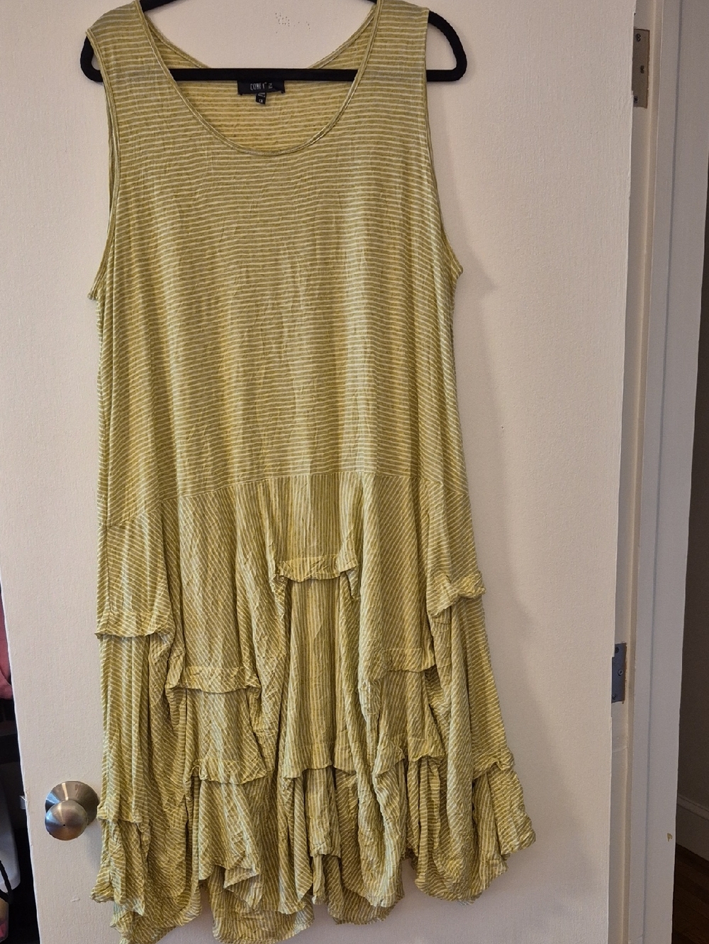 Comfy USA Sleeveless Striped Midi Tank Tiered Dress - Size 1X